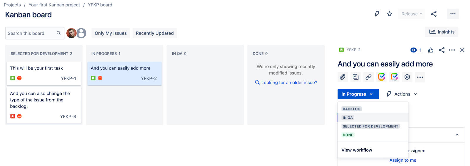 Issue Screen