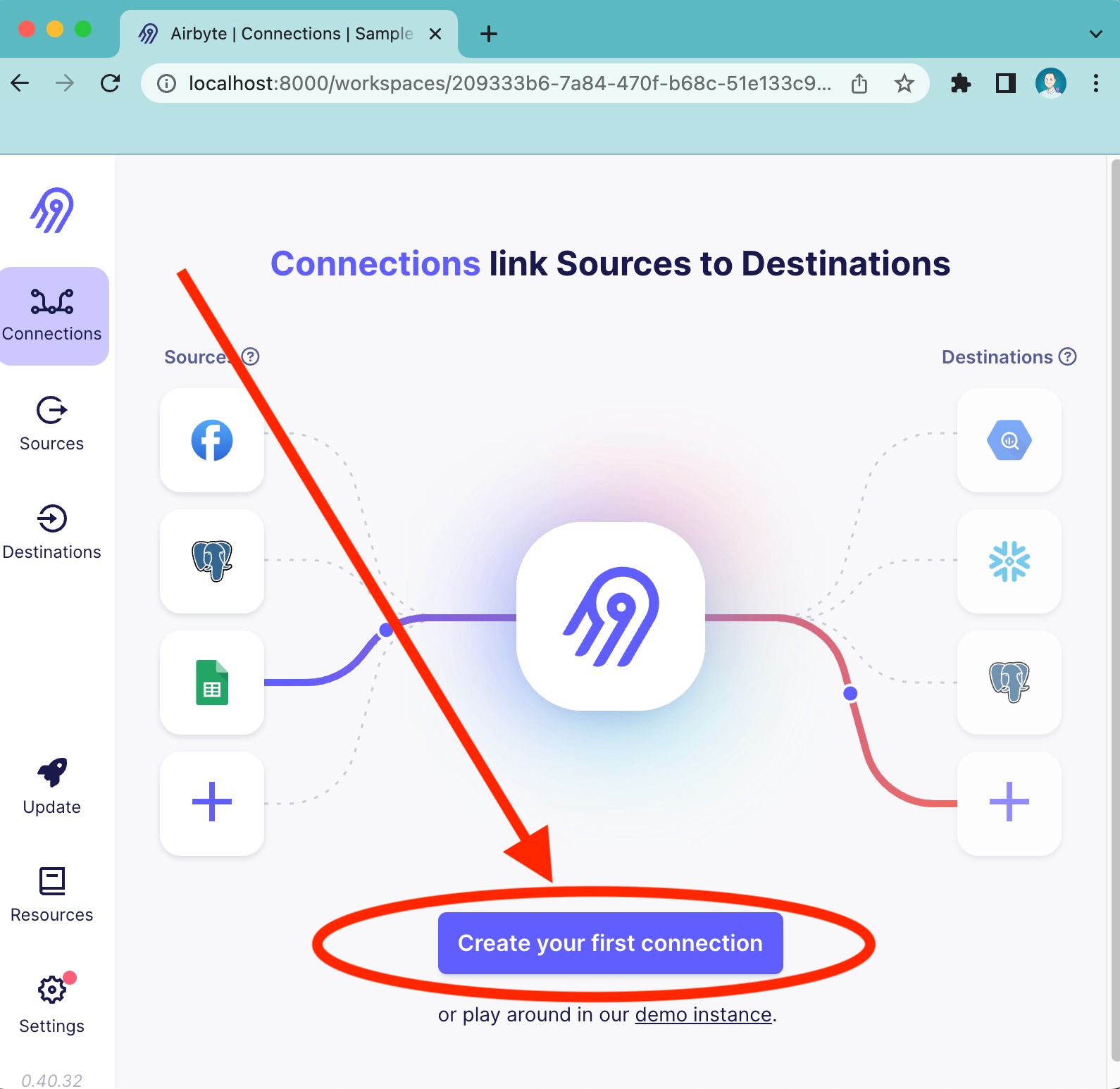 Create your first connection