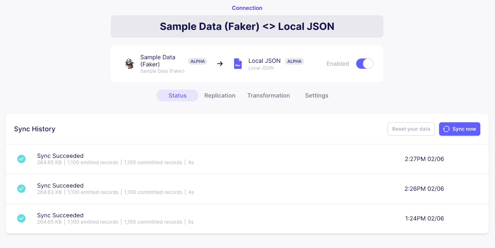 View the Sync History