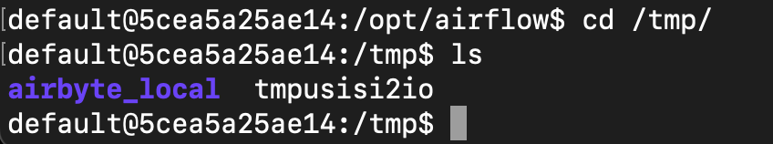 Confirmation that the airbyte_local directory is visible