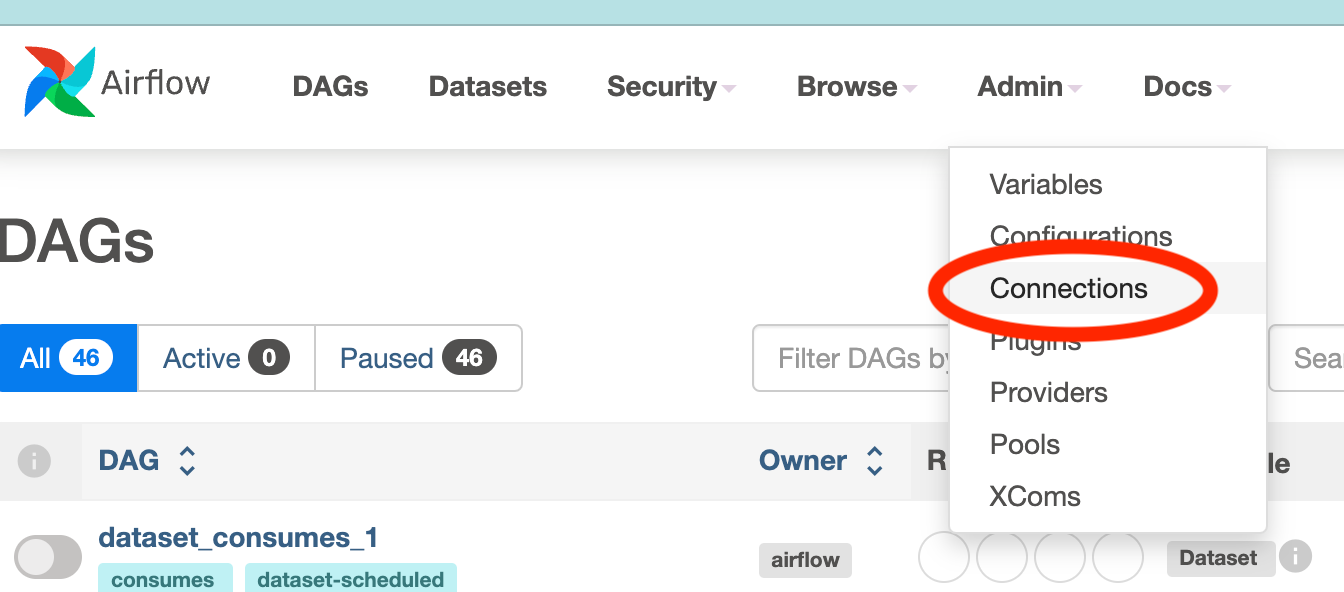 Create an Airflow connection