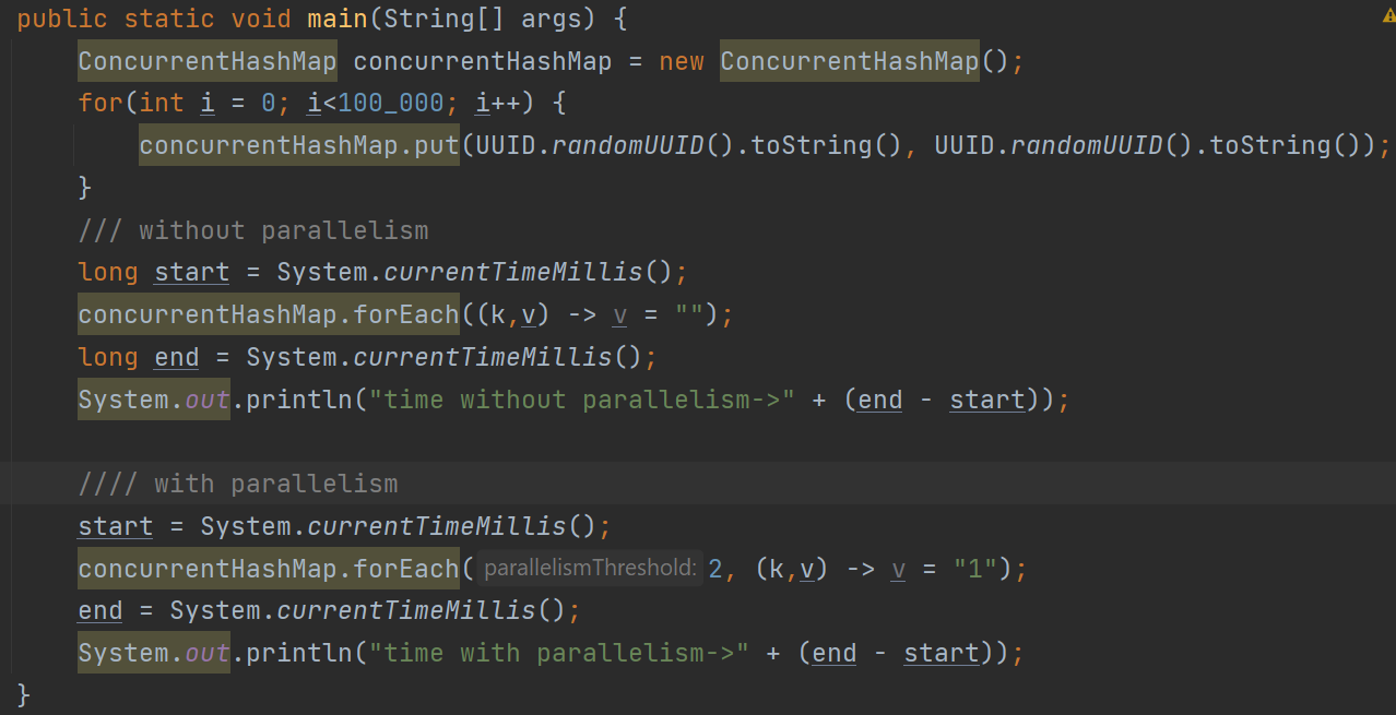 The following code simply replaces all the values in the map with empty string.