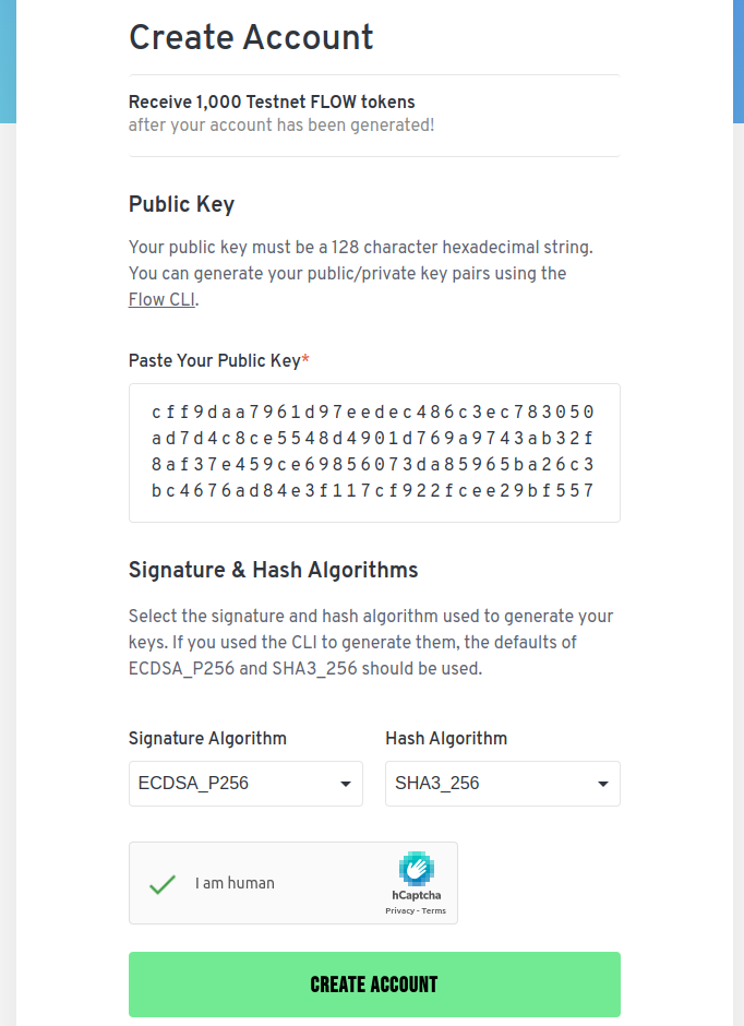 Create account