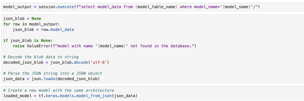 model data, convert it into JSON, and then store it in our table