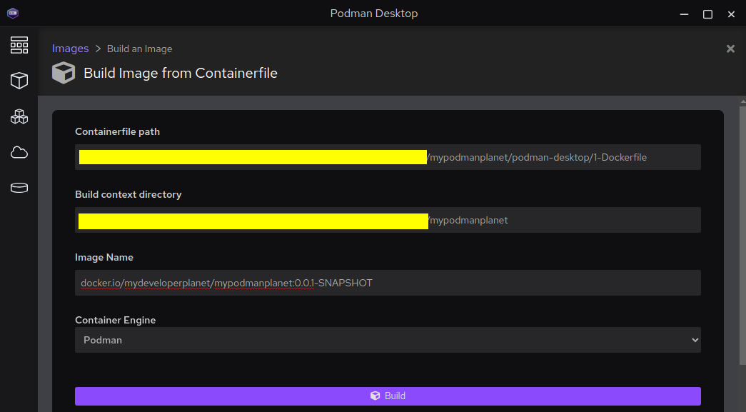 Click the Build button.