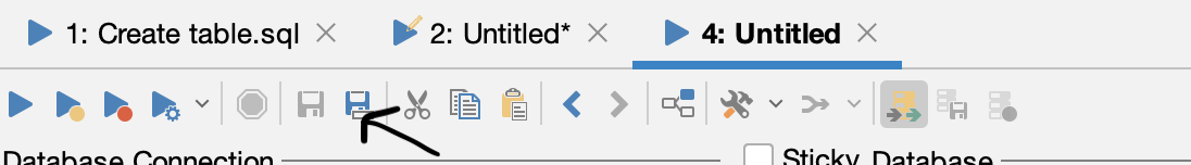 [ Showing the blue diskette icon ]