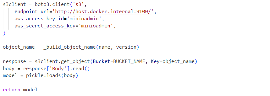 deserialized model pickle file