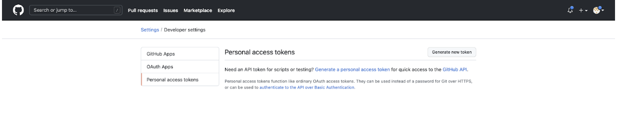 Personal access tokens