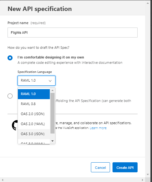 New API Specification