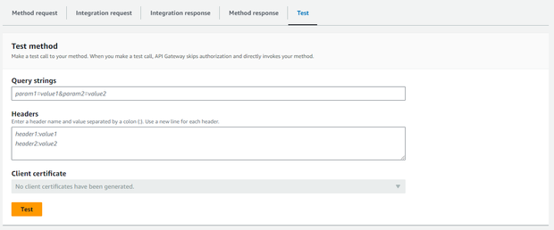 Click on the test section.