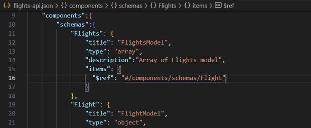 To proceed, we need to add another model called Flights, an array of previously created Flight models. 