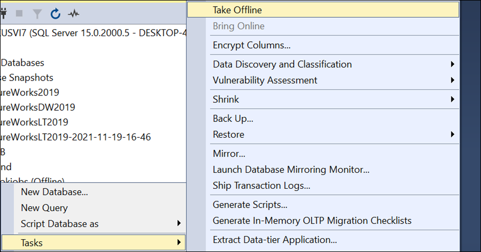 update database offline