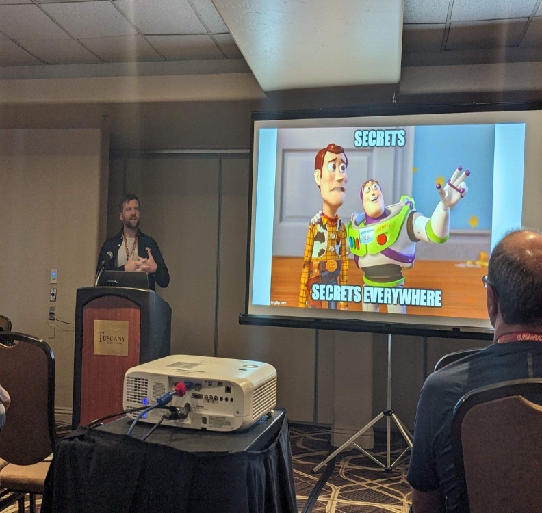 "The attackers guide to exploiting secrets in the universe" from Mackenzie Jackson