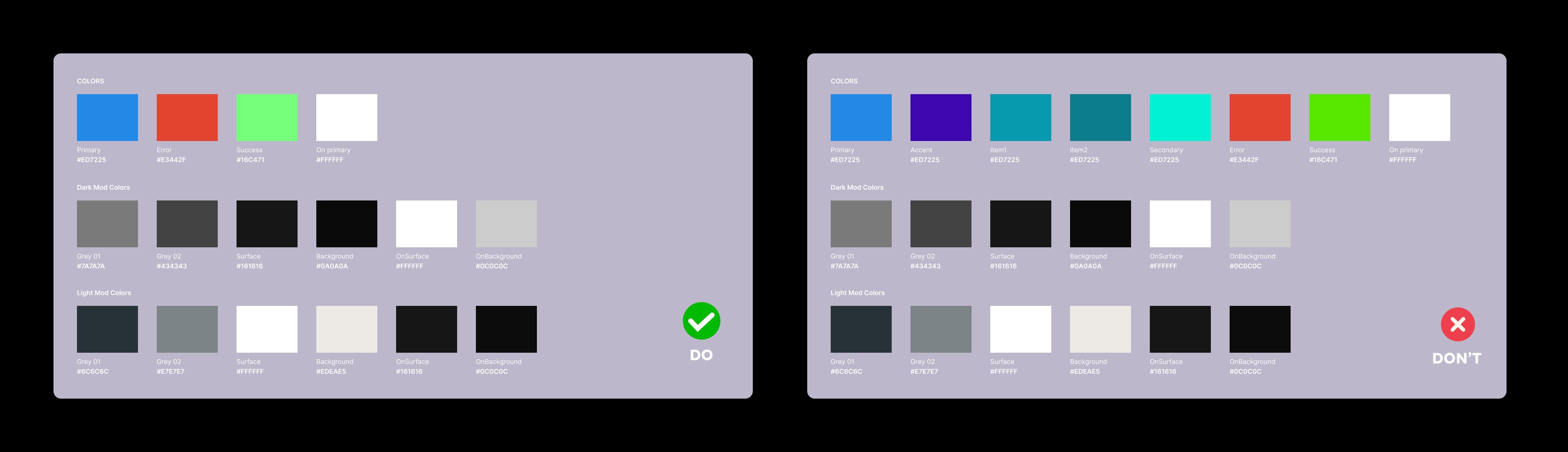 Flutter color palette