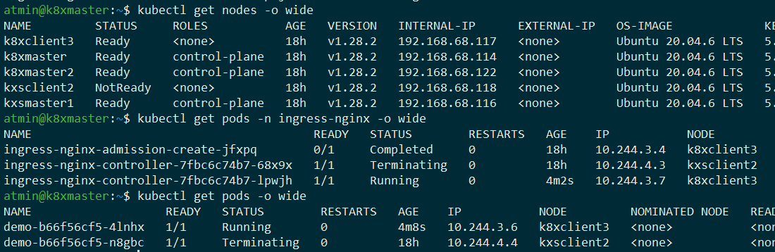 We start off by testing whether the IngressController is a single point of failure by switching the node where it ran.