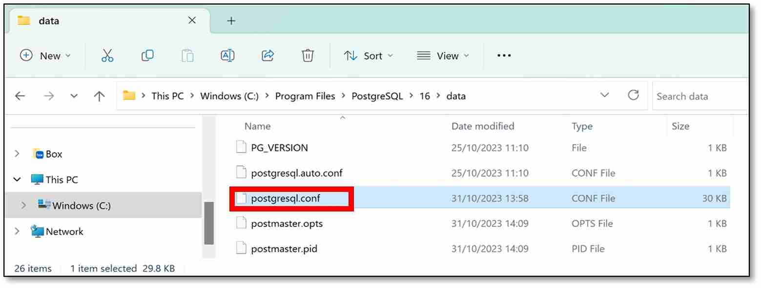 ‘postgresql.conf’ file