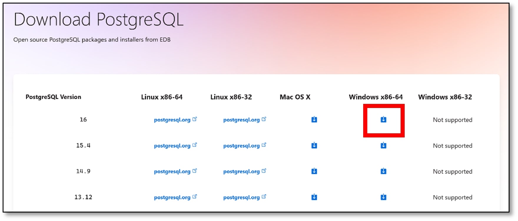 Download PostgreSQL