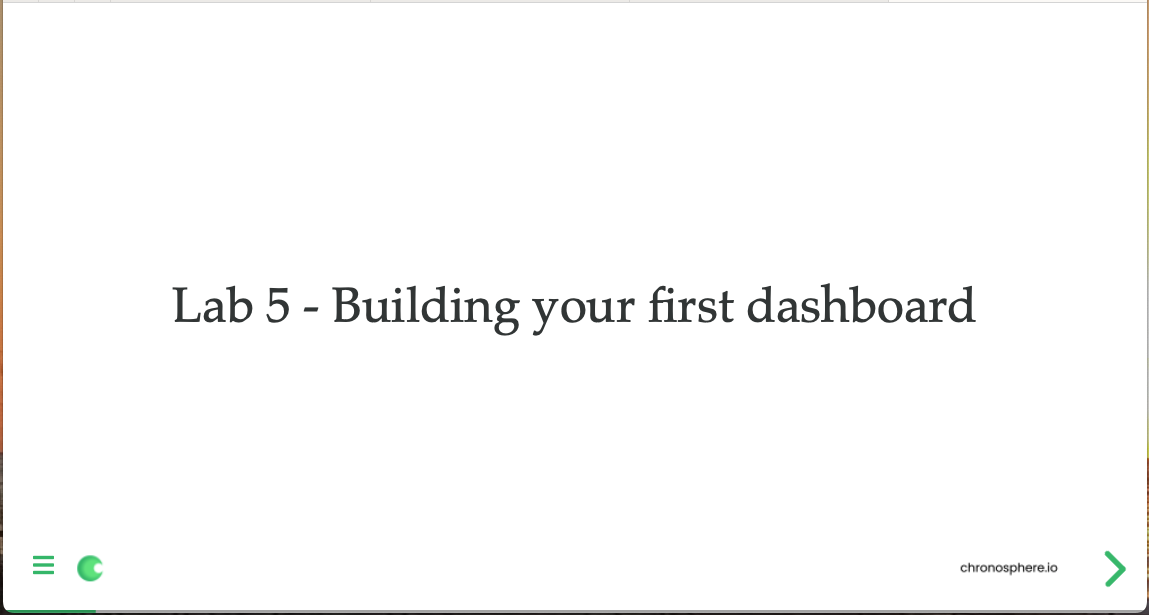 Lab 5 - Building your first dashboard