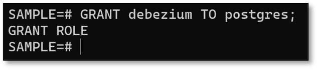 GRANT debezium TO postgres;