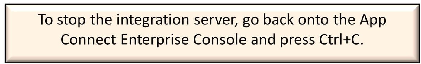 stop the integration server