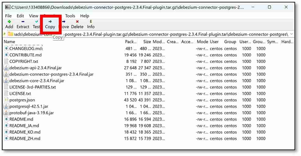 ‘debezium-connector-postgres’ folder