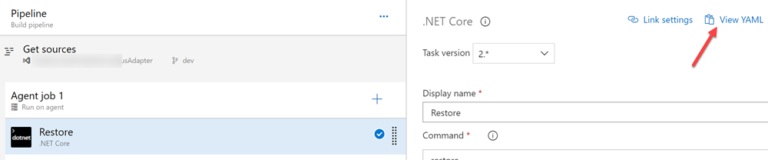 Click on view YAML link