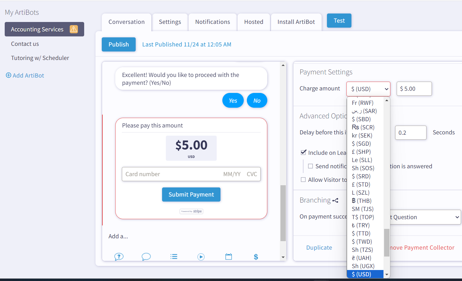 Payment screenshot