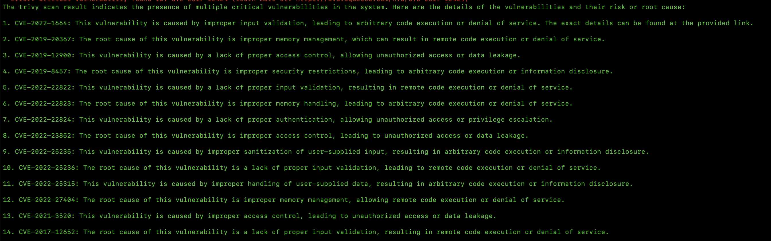 This information can assist security teams in promptly remedying the vulnerabilities and maintaining a secure cluster.