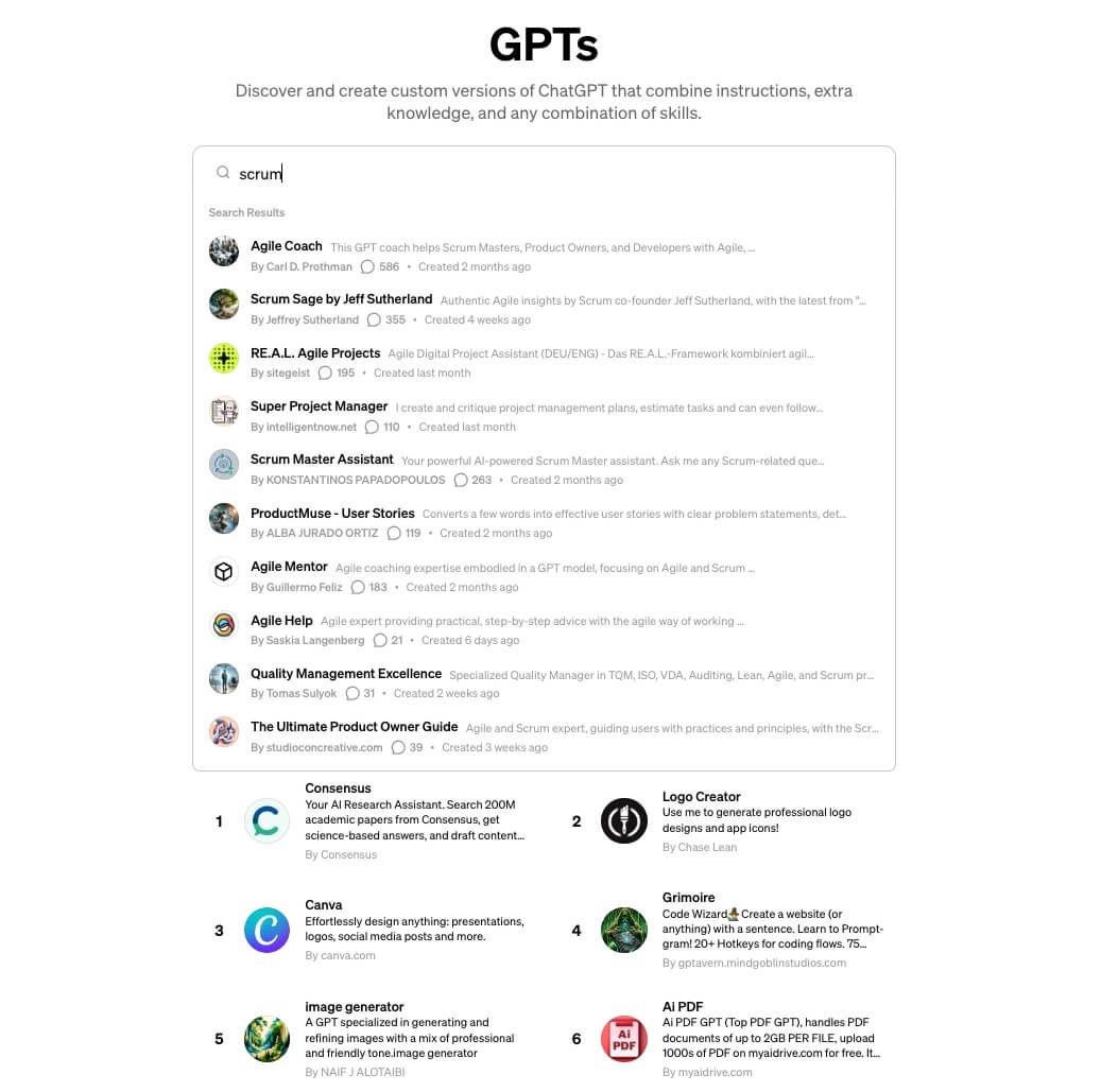 OpenAI GPT marketplace