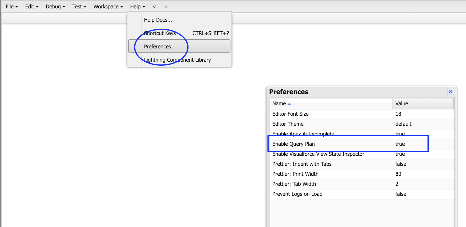 Help menu -> Preferences -> Enable Query Plan