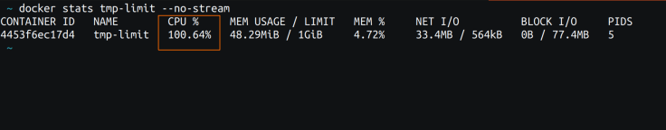 docker stats output