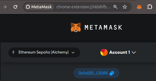 Get your wallet id from MetaMask UI