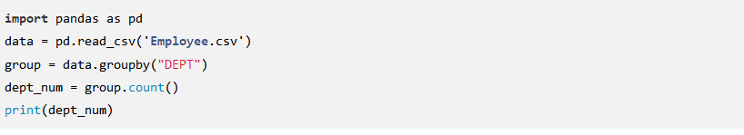 First, try summarizing the number of people in each department
