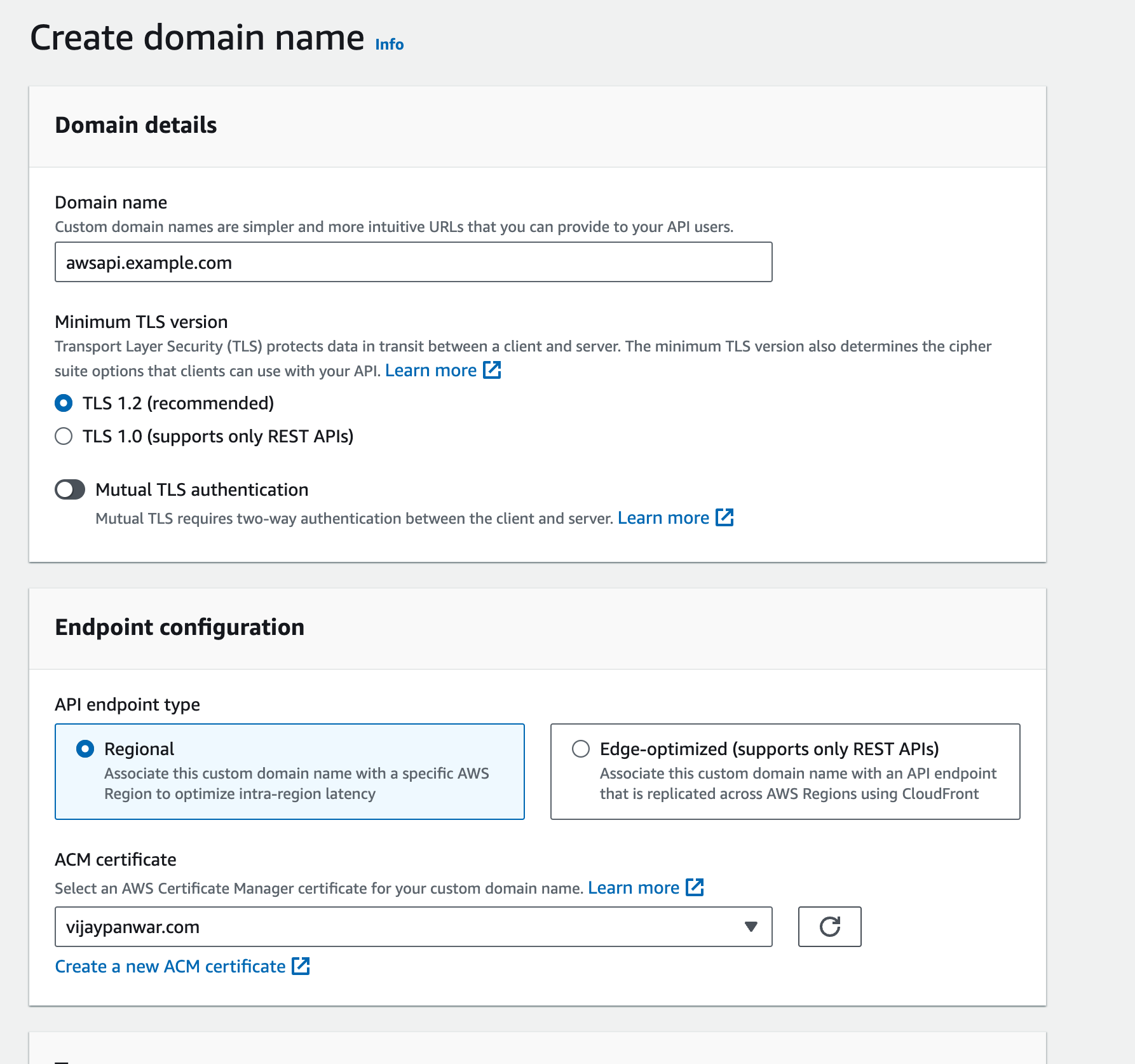 create a domain name