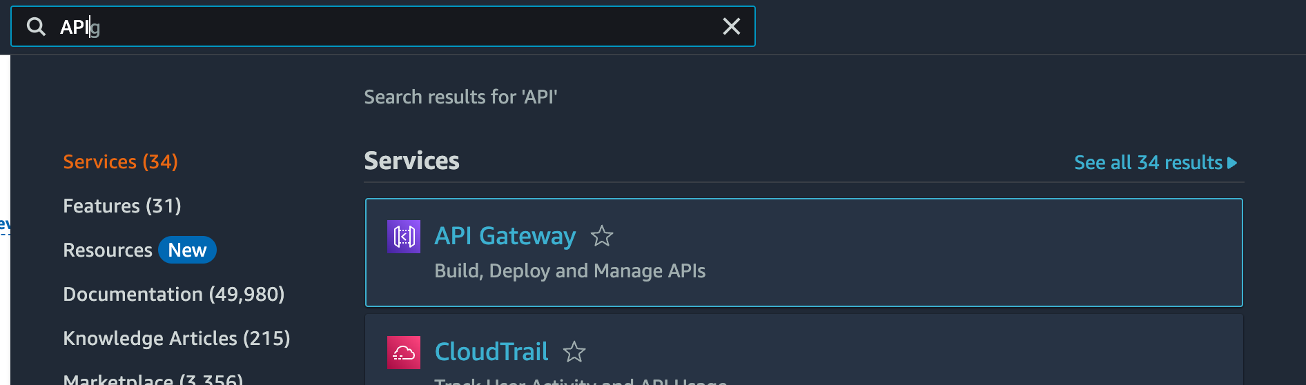 Navigate to the API Gateway Dashboard