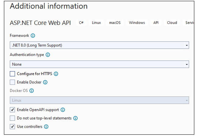  .NET Core Web API application using Visual Studio