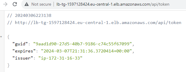 Issuer info, all 3 instances responding to incoming HTTP requests