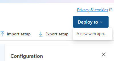 "Deploy to" dropdown menu