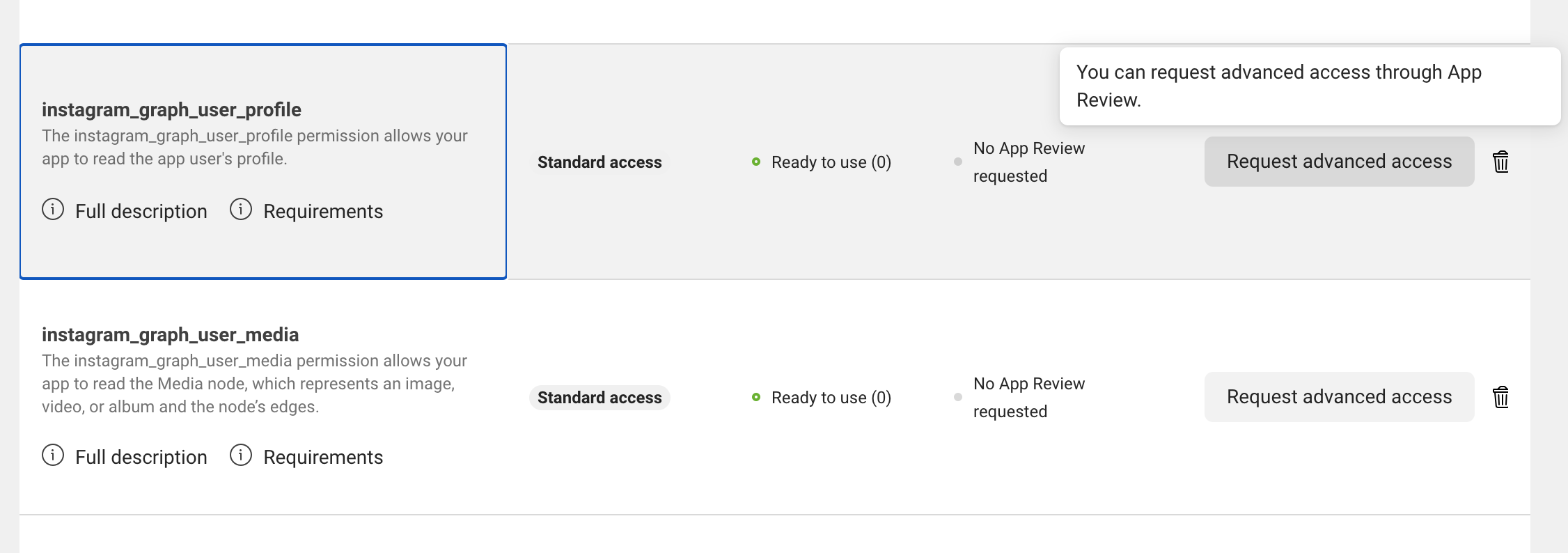 Request advanced access