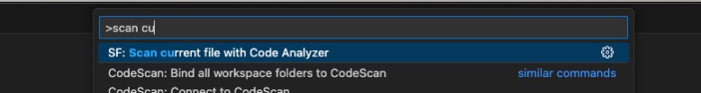 SF: Scan current file with Code Analyzer