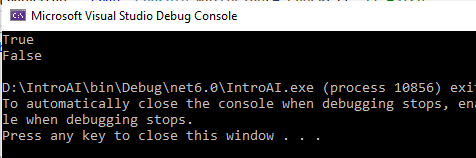 Microsoft Visual Studio Debug Console