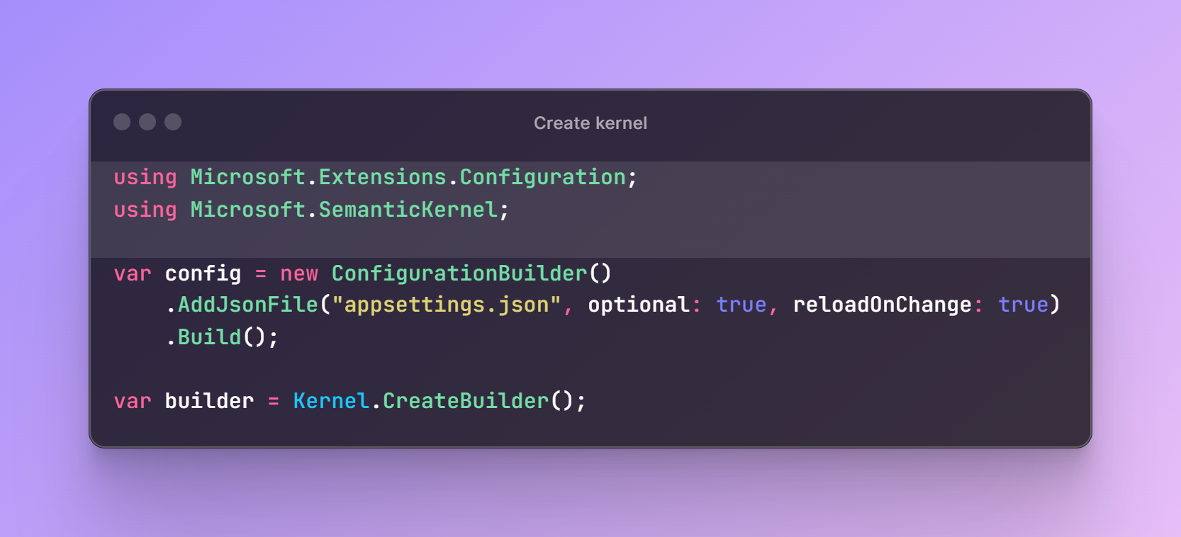 Create Kernel in the Code
