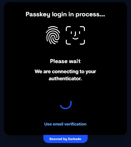 Connect to the authenticator for login