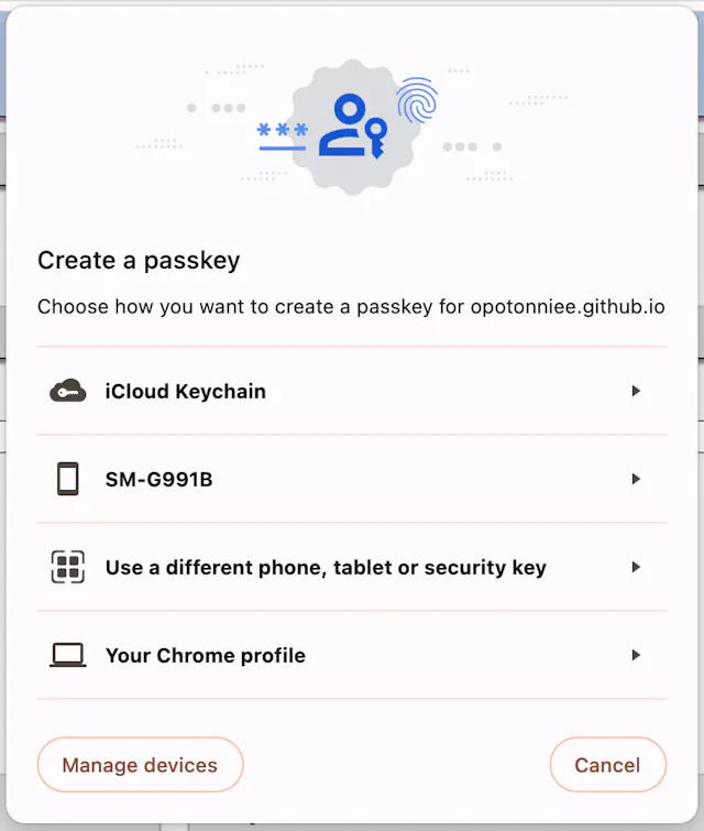 create a passkey