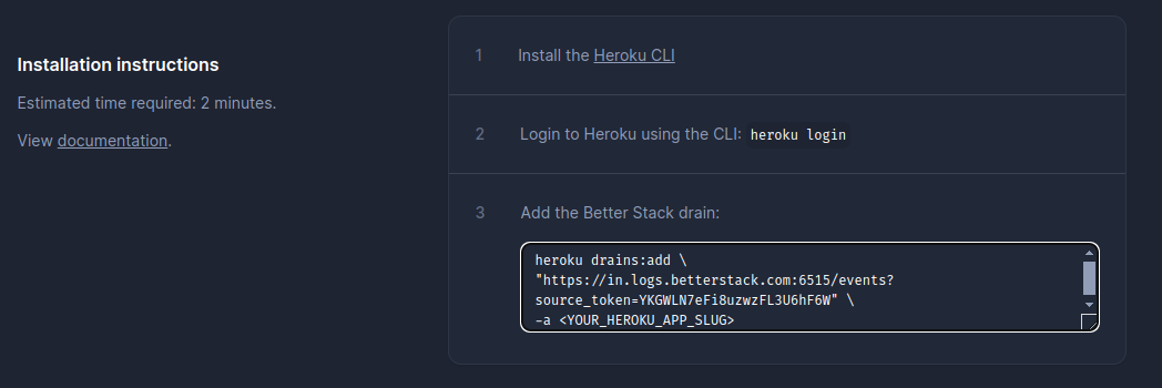 installation instructions