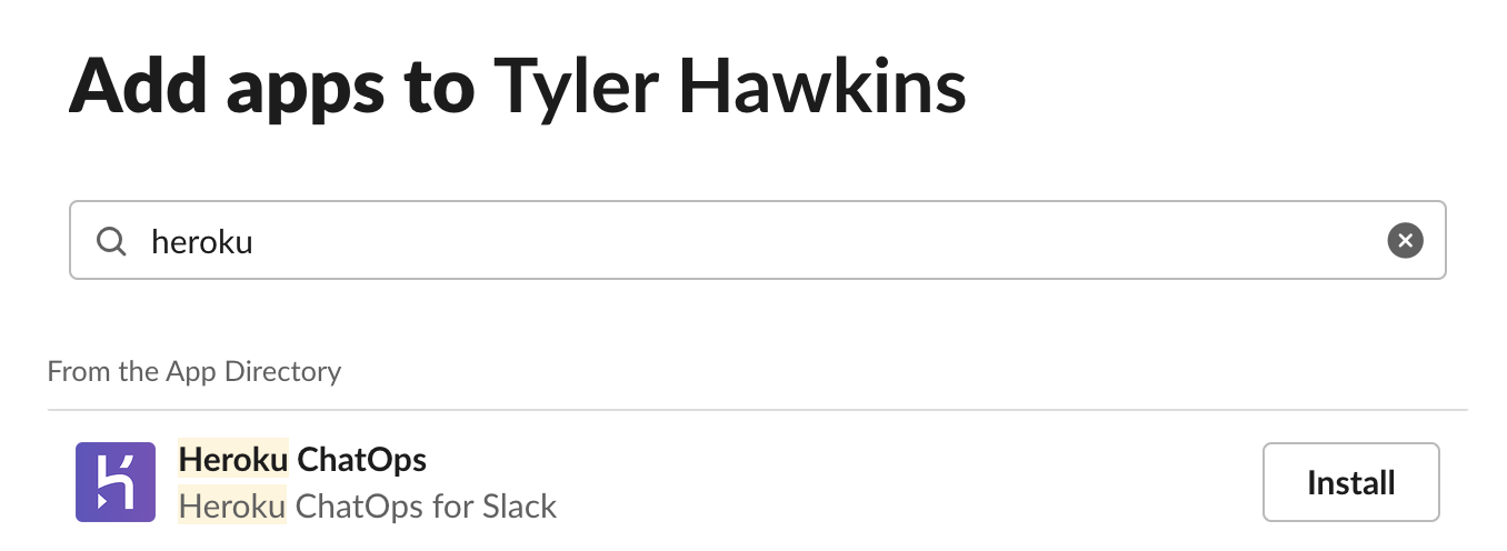 Add the Heroku ChatOps app