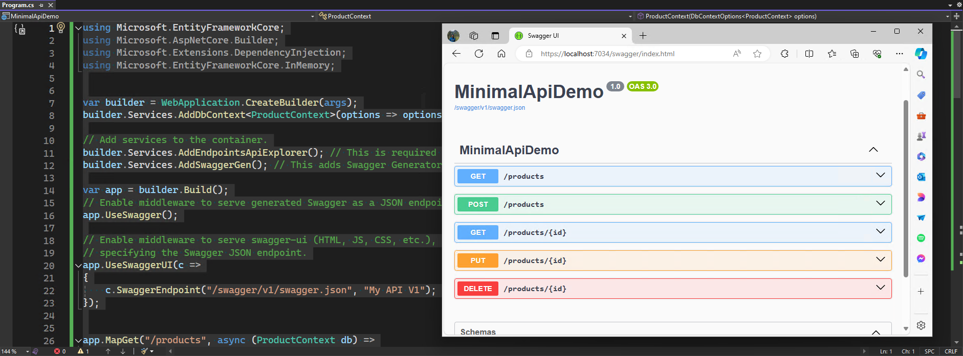 minimal API demo