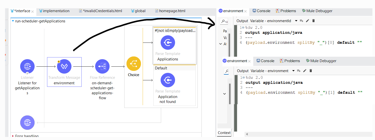 Storing the environment ID and name in variables which will come as a payload from the environment selected in the previous step