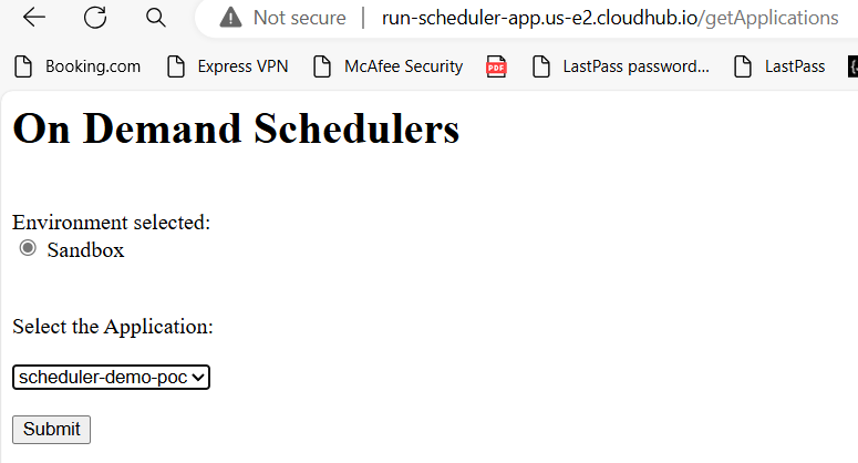 On Demand Schedulers: Select the Application