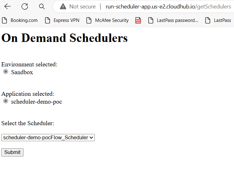 On Demand Schedulers: Select the Scheduler